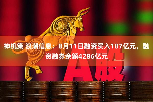 神机策 浪潮信息：8月11日融资买入187亿元，融资融券余额4286亿元